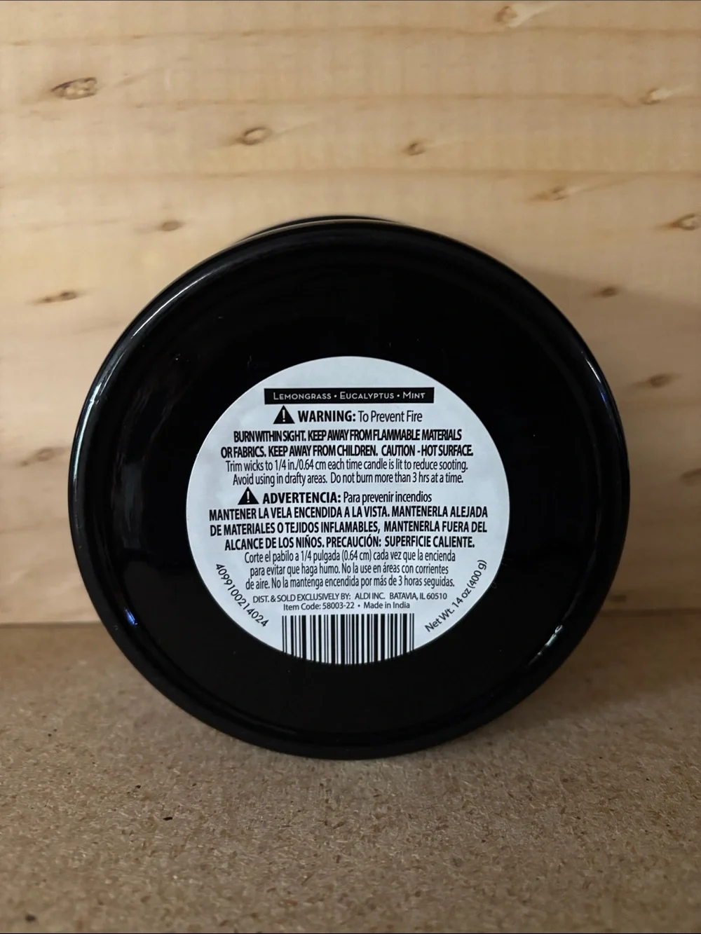 Huntington Home, Rejuvenating Soy Blend Scented Candle - Black with Green Leaf
